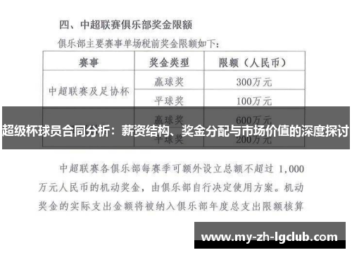 超级杯球员合同分析：薪资结构、奖金分配与市场价值的深度探讨