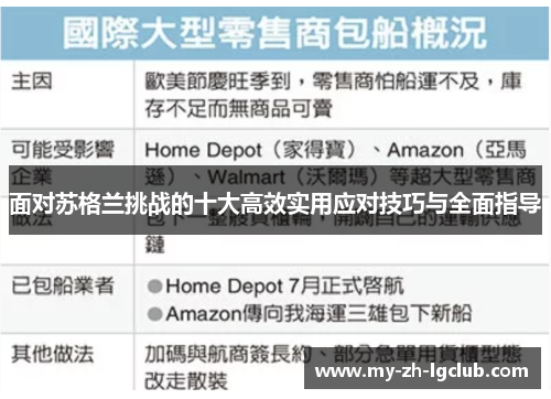 面对苏格兰挑战的十大高效实用应对技巧与全面指导